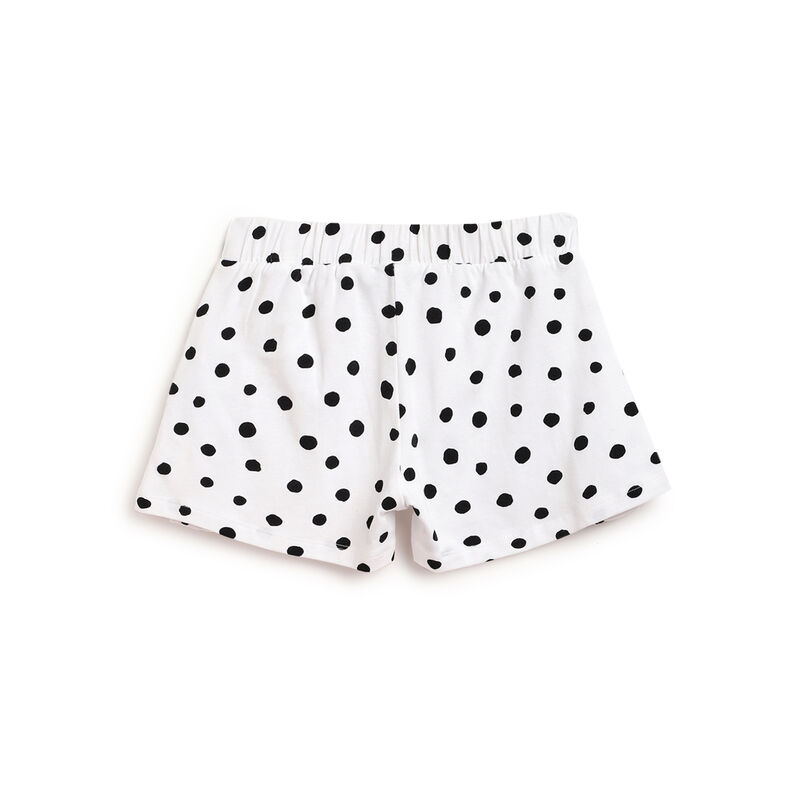 Girls White and Pink Printed Outfit with Short Pants image number 3